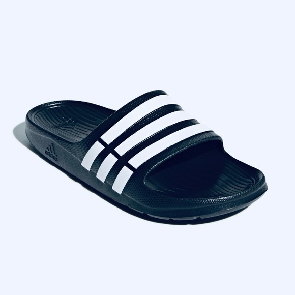 adidas slippers navy blue